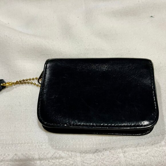 Small Polished Black Zipper Wallet by Coach - EUC - Picture 1 of 3